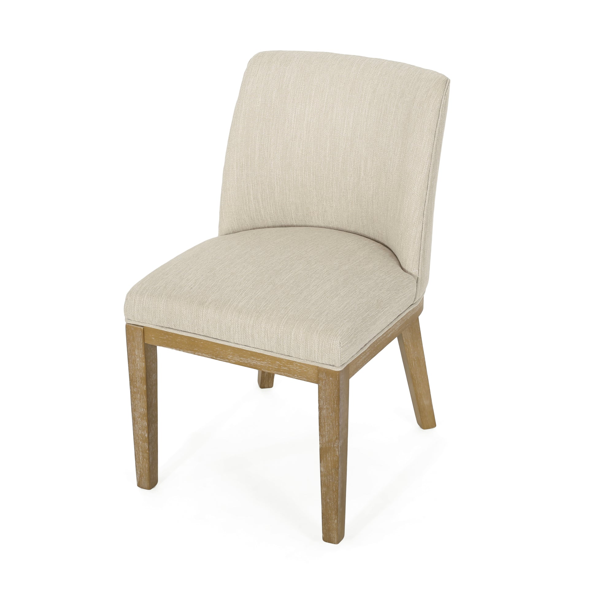 Dining Chair Mp2 Set Of 2 Beige Solid Wood Mdf