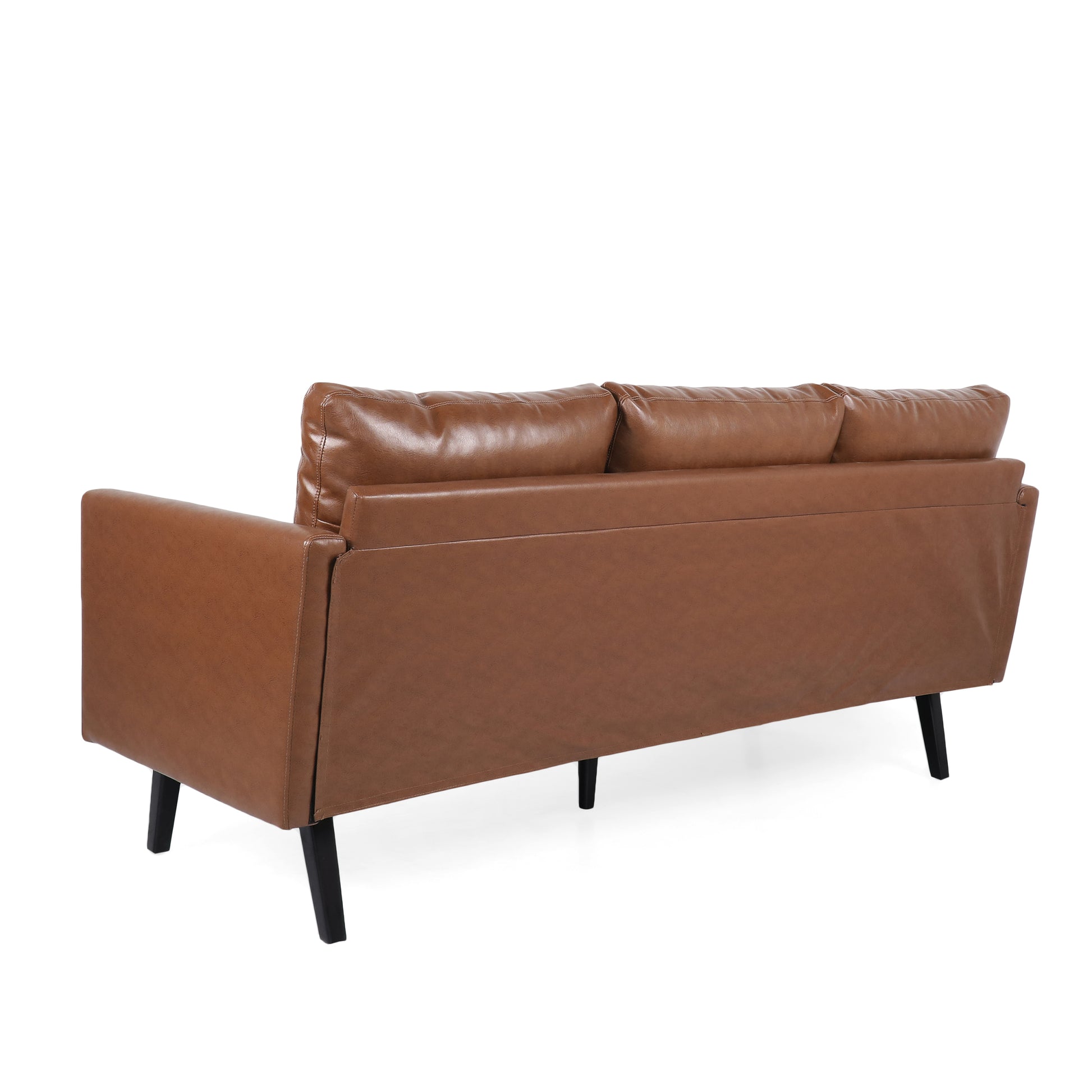 3 Seater Sofa Light Brown Pu 3 Seat