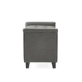 Alden Armed Storage Bench Gray Fabric