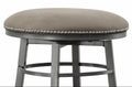 Bali Backless Swivel Bar Chair Gray Dark Gray Wood