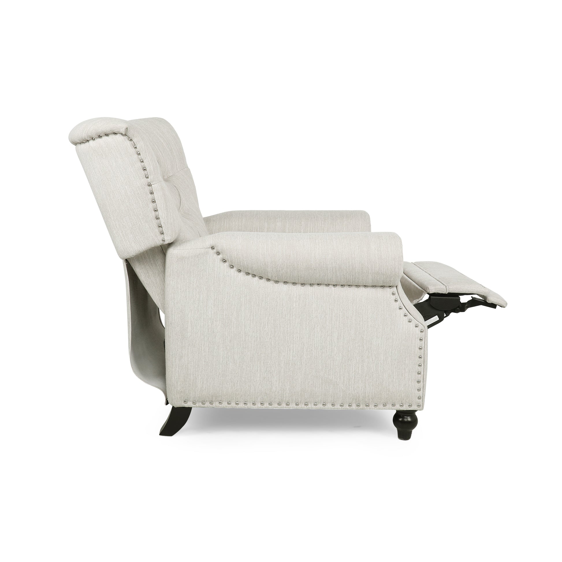 Recliner Chair Beige Fabric