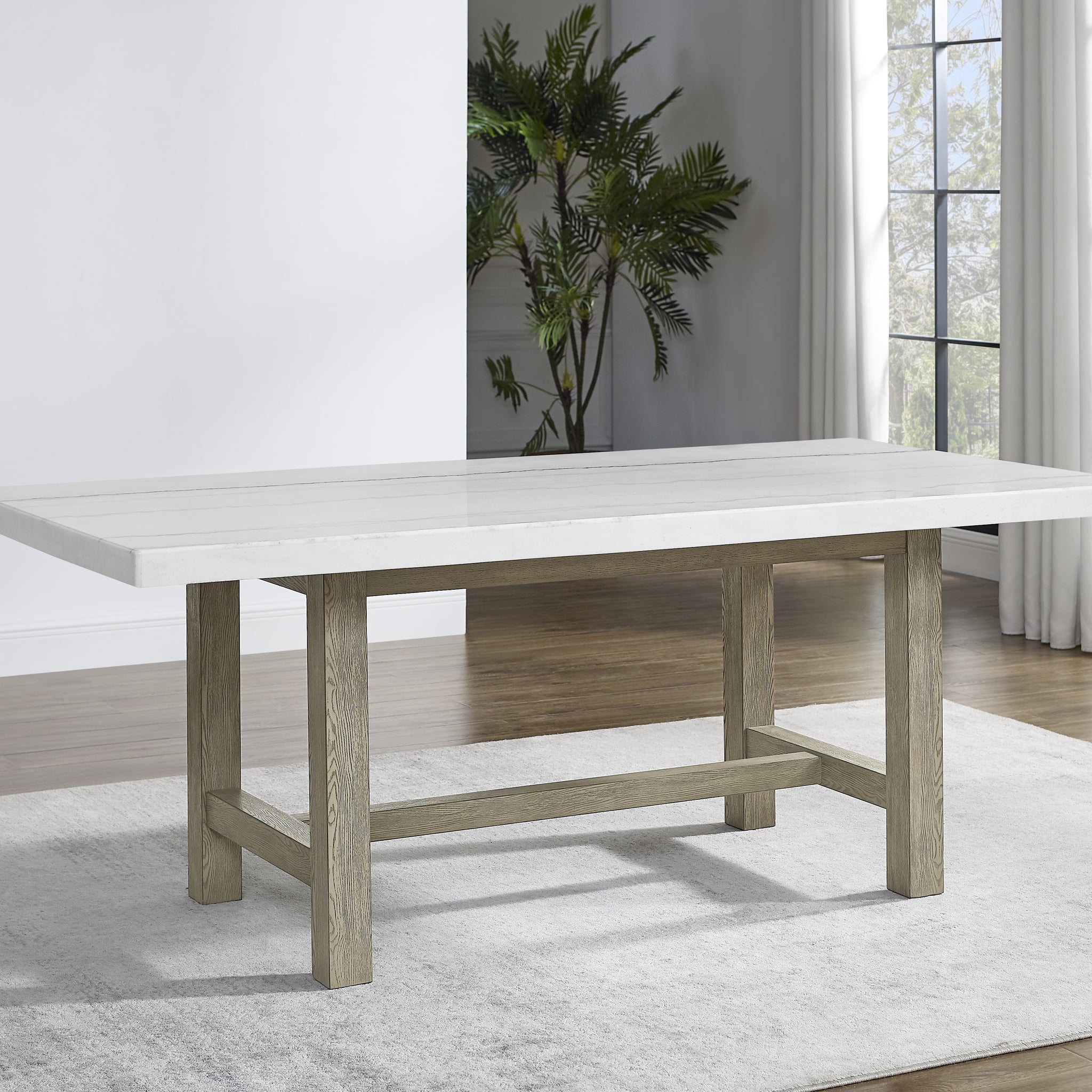 Carena Rectangular Table White White Wood