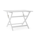 Positano Foldable Dining Set, White White Acacia Wood
