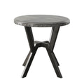 Alamo Round End Table Gray Gray Wood