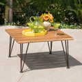 Zion Industrial Wood And Metal Coffee Table Teak Metal & Wood