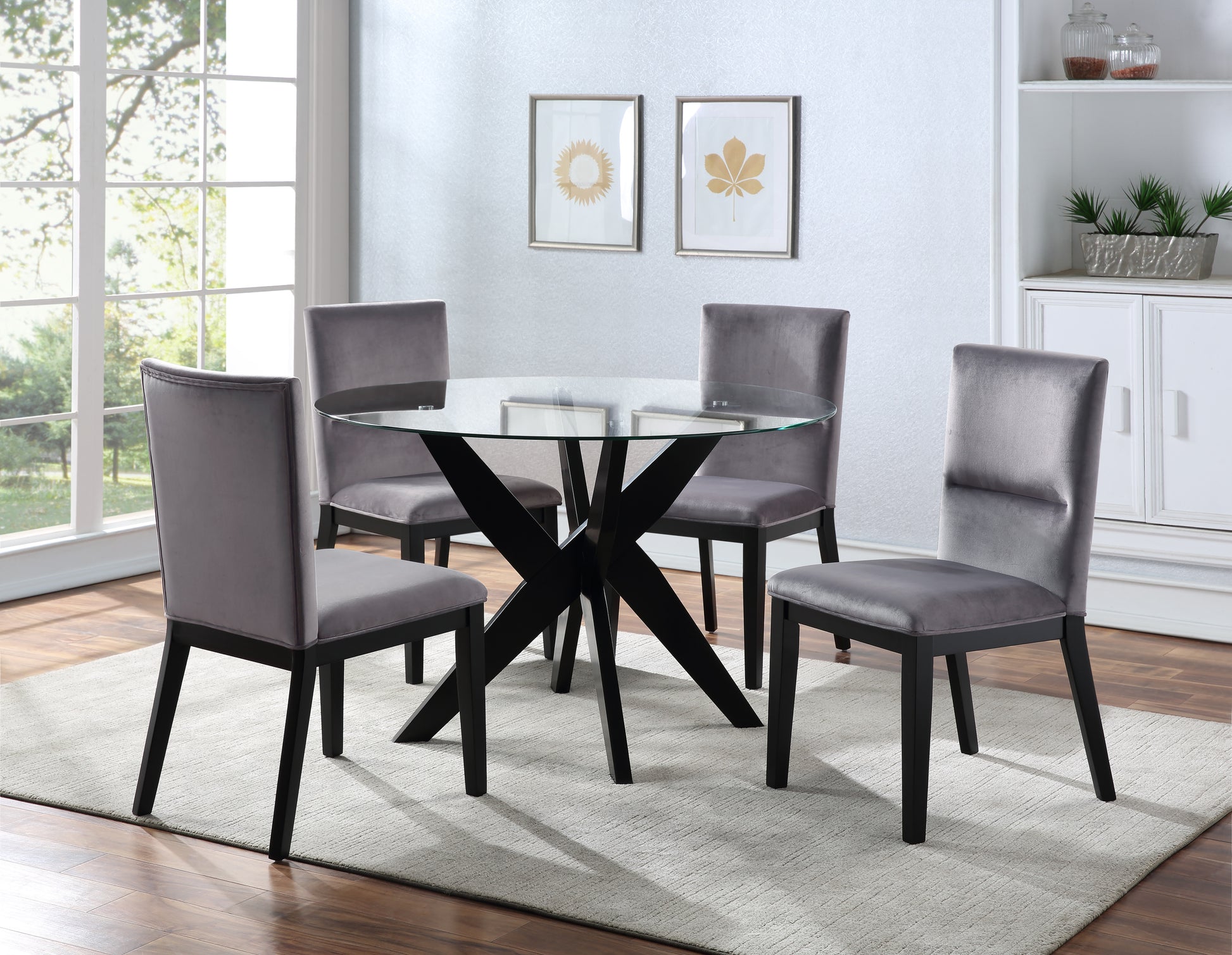 Amalie Side Chair Set Of 2 Gray Dark Gray Wood