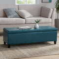 Glouster Storage Ottoman V2 Teal Pu