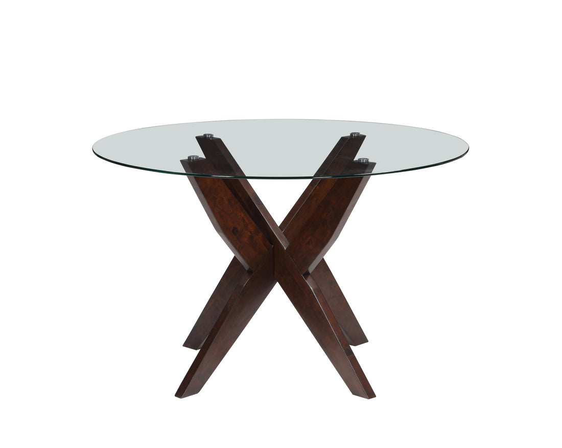 Amalie Dining Table Dark Brown Dark Brown Tempered Glass