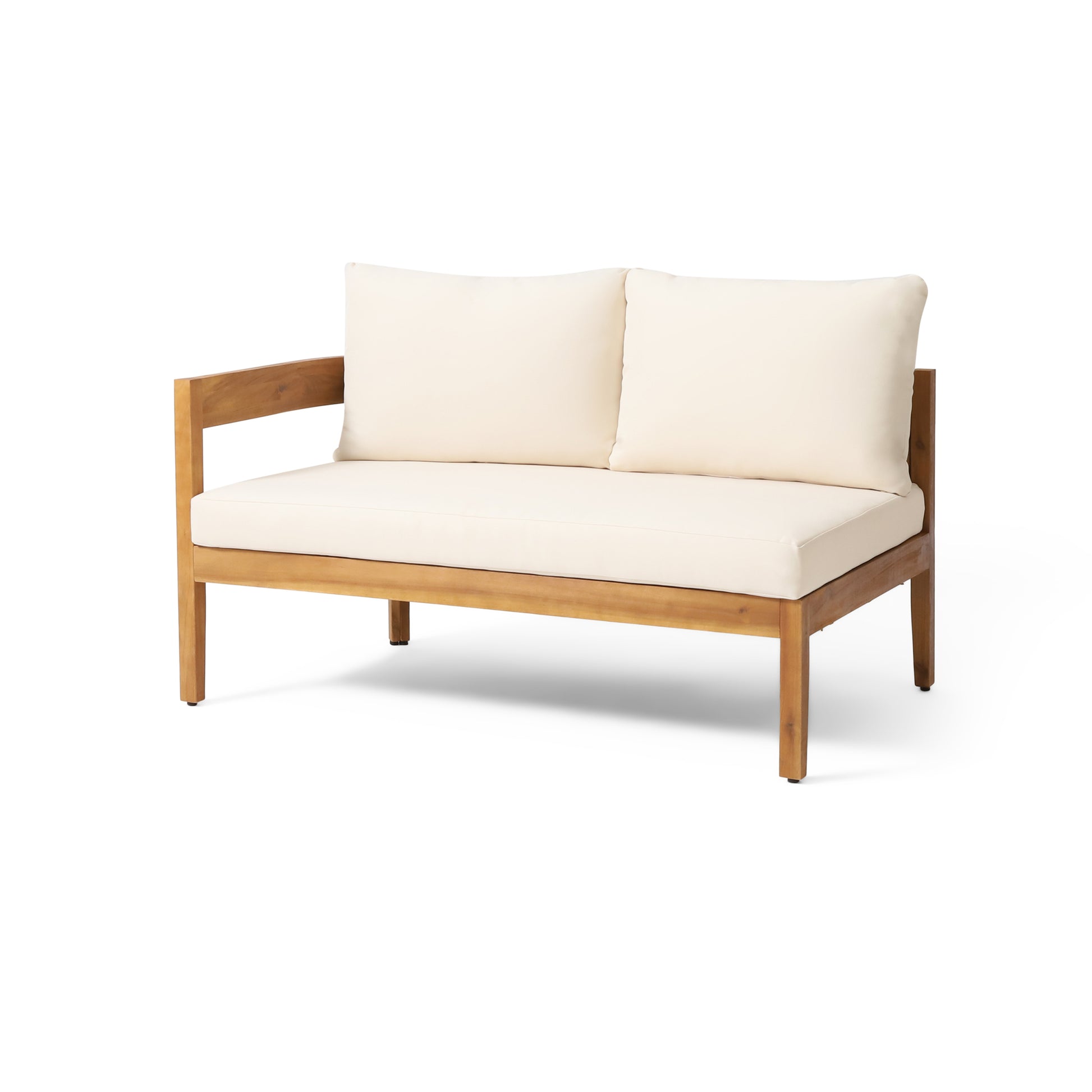 Brooklyn Sofa Set Teak Beige Beige Acacia Wood