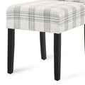 Dining Chair Grey Plaid Fabric