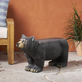 Mgo Bear Bench, Concrete Outdoor Bench, Outdoor Bench, Matte Black Black Black Magnesium Oxide