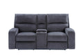 Lovell Power Console Loveseat Dark Gray Dark Gray Fabric 2 Seat