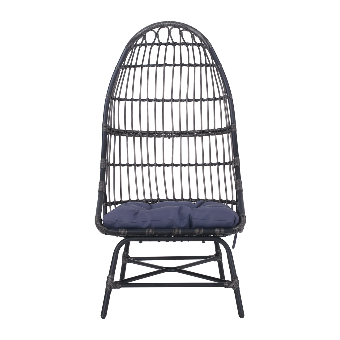 Elon Cocoon Chair Gray Pe Rattan Iron Waterproof Fabric