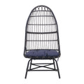 Elon Cocoon Chair Gray Pe Rattan Iron Waterproof Fabric