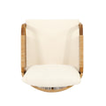 Evelyn Club Chair Brown Beige Acacia Wood