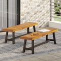 Carlisle Benches, Sandblasted Brown Rustic Metal