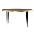 Judmont Round Cocktail Table W Embossed Top Black Iron