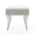 Mirrored Nightstand Silver End Table With 1 Drawer For Bedroom Living Room Silver Mirror
