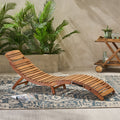 Lahaina Wood Foldable Chaise Lounge Brown Wood