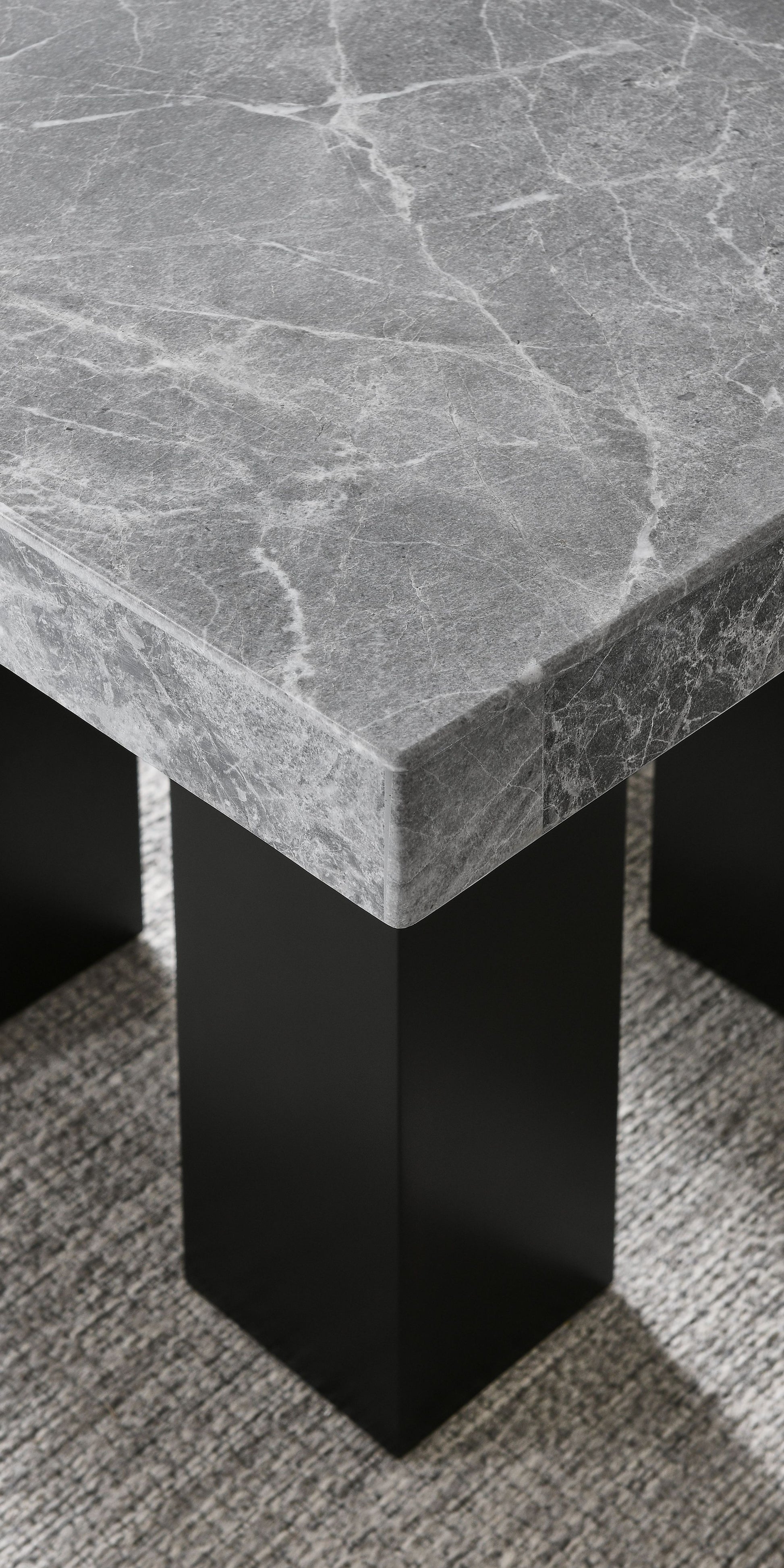 Camila Square Gray Marble Top Table Dark Gray Dark Gray Marble