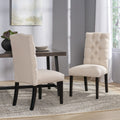 Harding Kd Tuft Dining Chair Natural Fabric