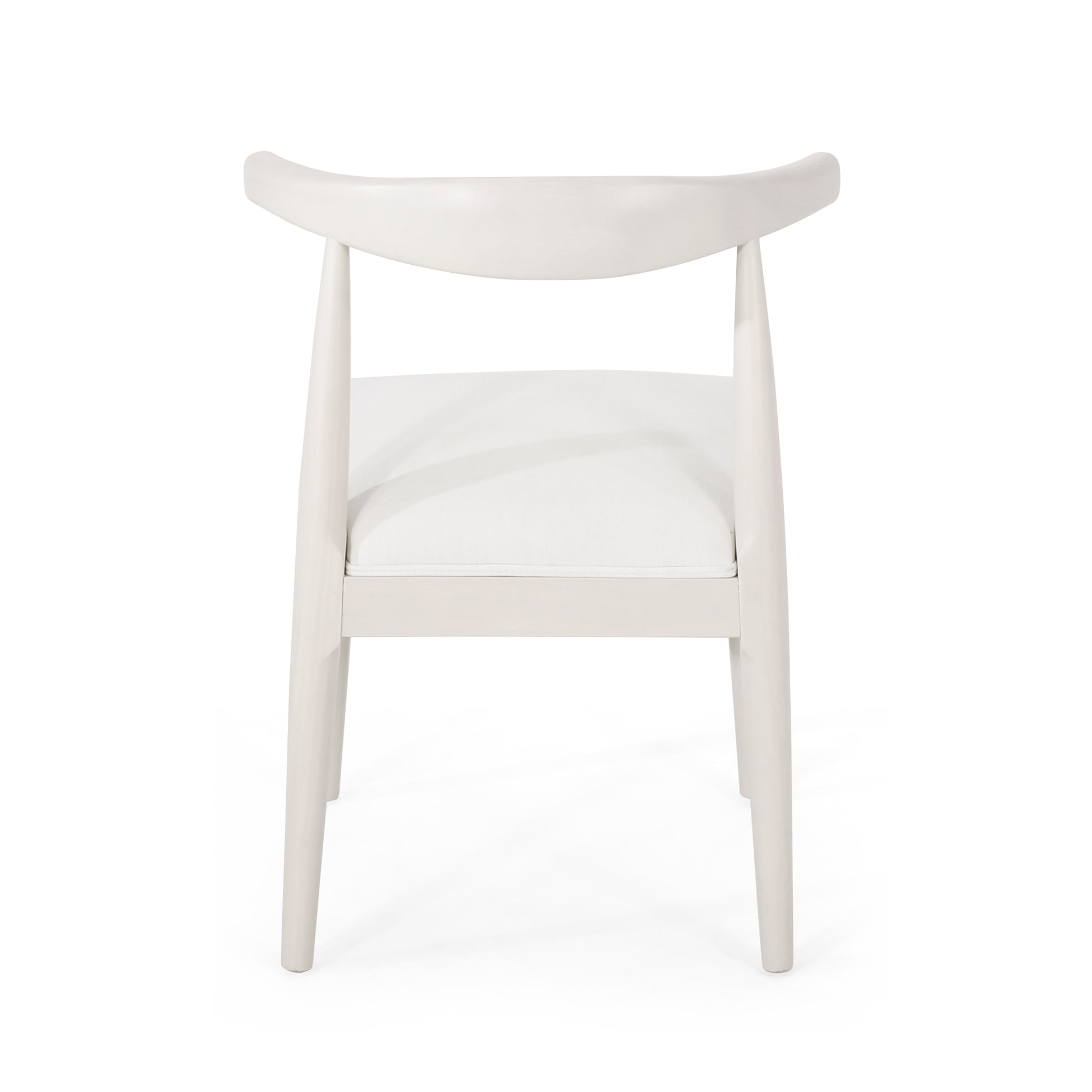 Dining Chair Set Of 2 White Fabric