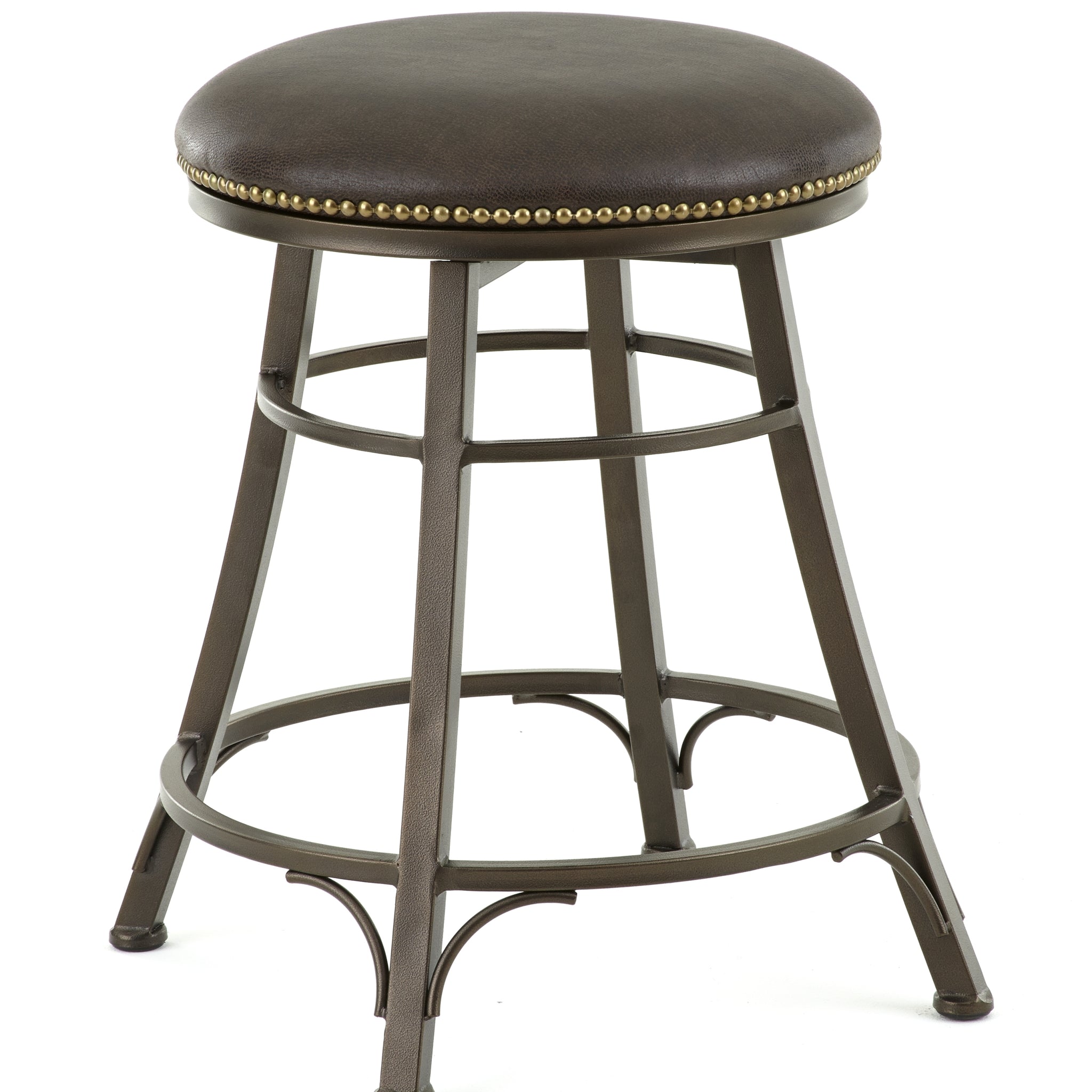 Bali Backless Swivel Counter Stool Dark Brown Dark Brown Wood