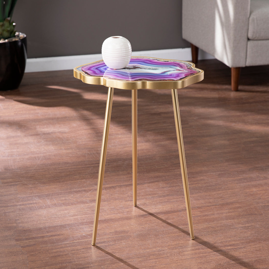 Norcova Accent Table Purple Purple Mdf