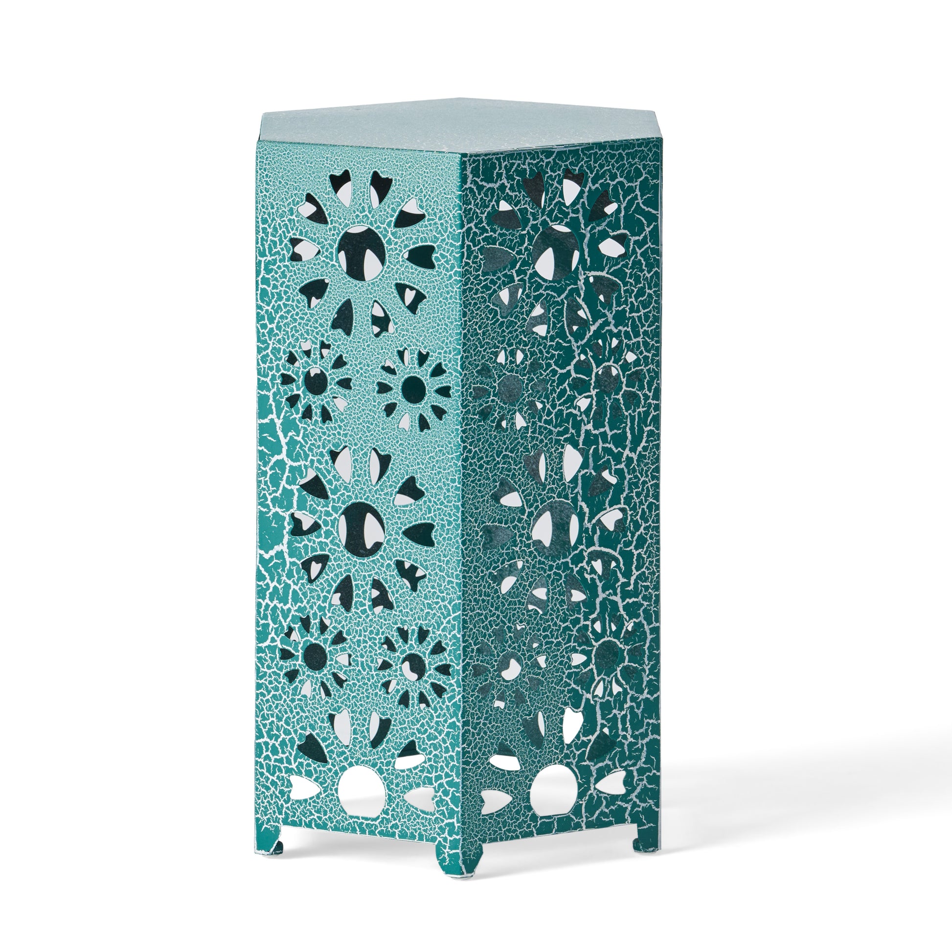 Eliana 14" Side Table Teal Iron