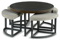 Yukon Coffee Table With Stools Brown Brown Iron