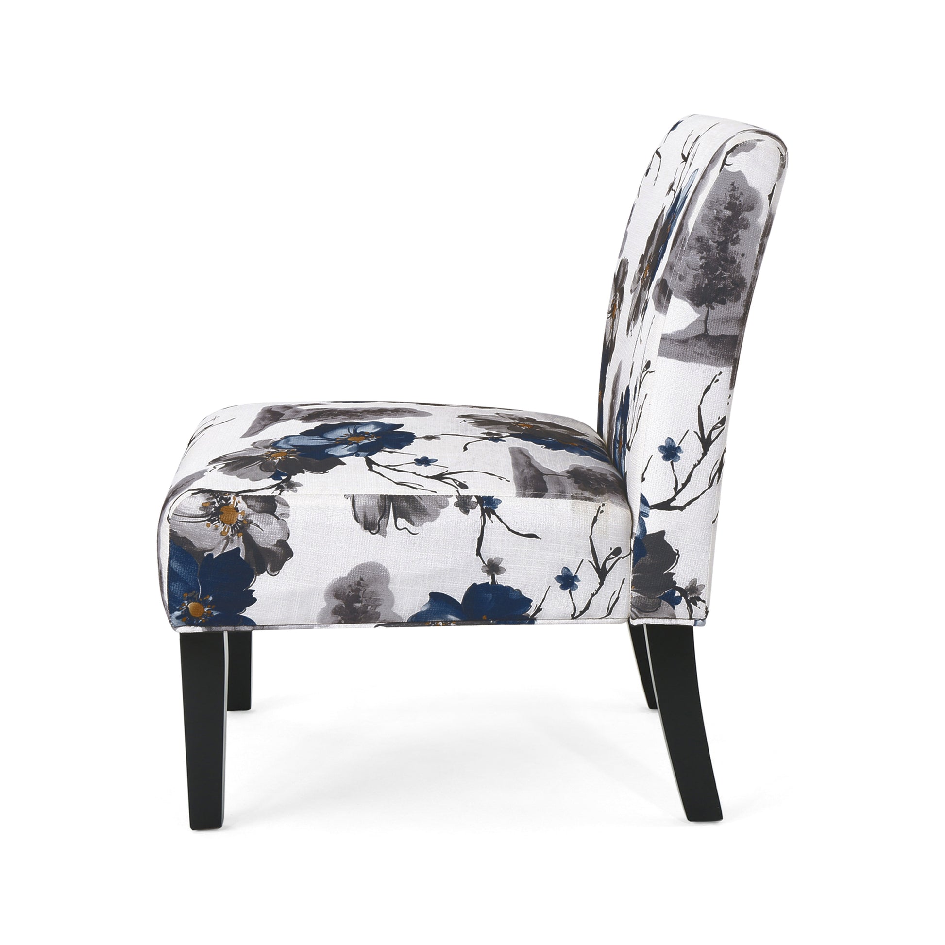 Accent Chair Blue Multi Fabric