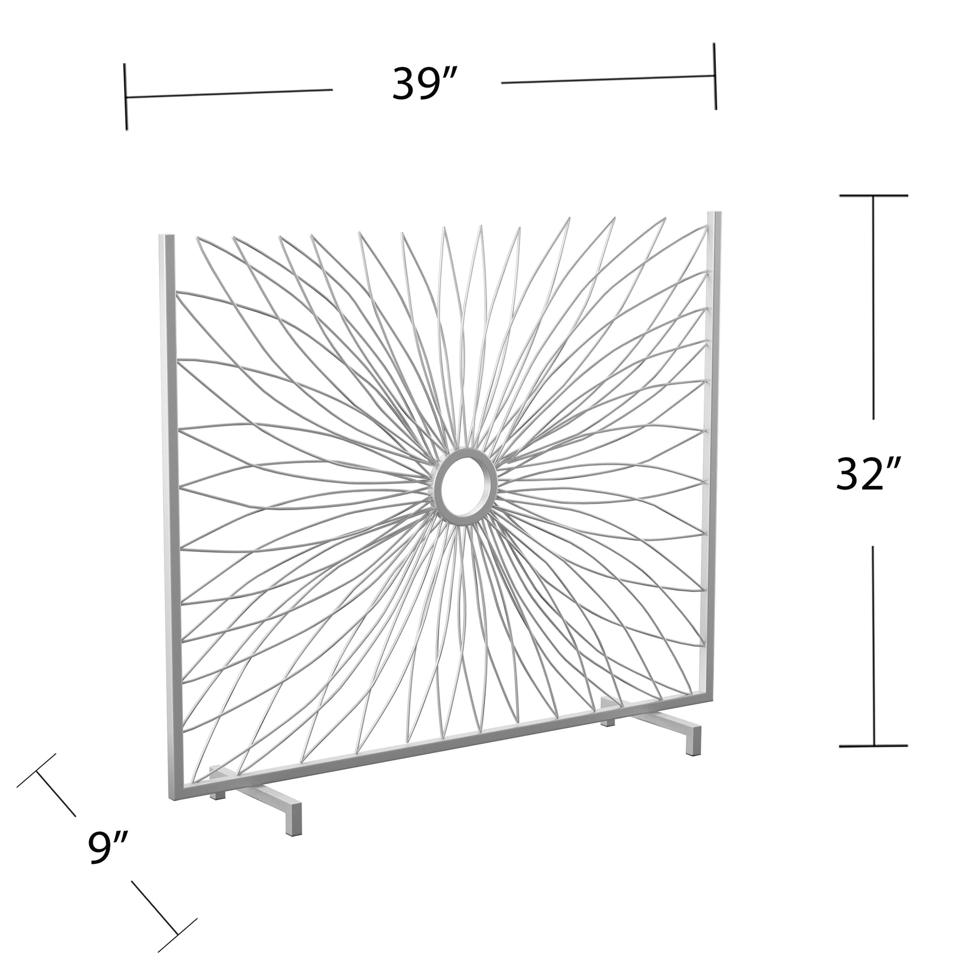 Jandra Decorative Fireplace Screen Silver Iron