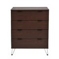 4 Drawer Wide Chest Walnut Mdf