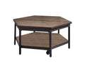 Ultimo 3 Piece Table Set Hexagon Lifttop & End Tables Brown Brown Iron