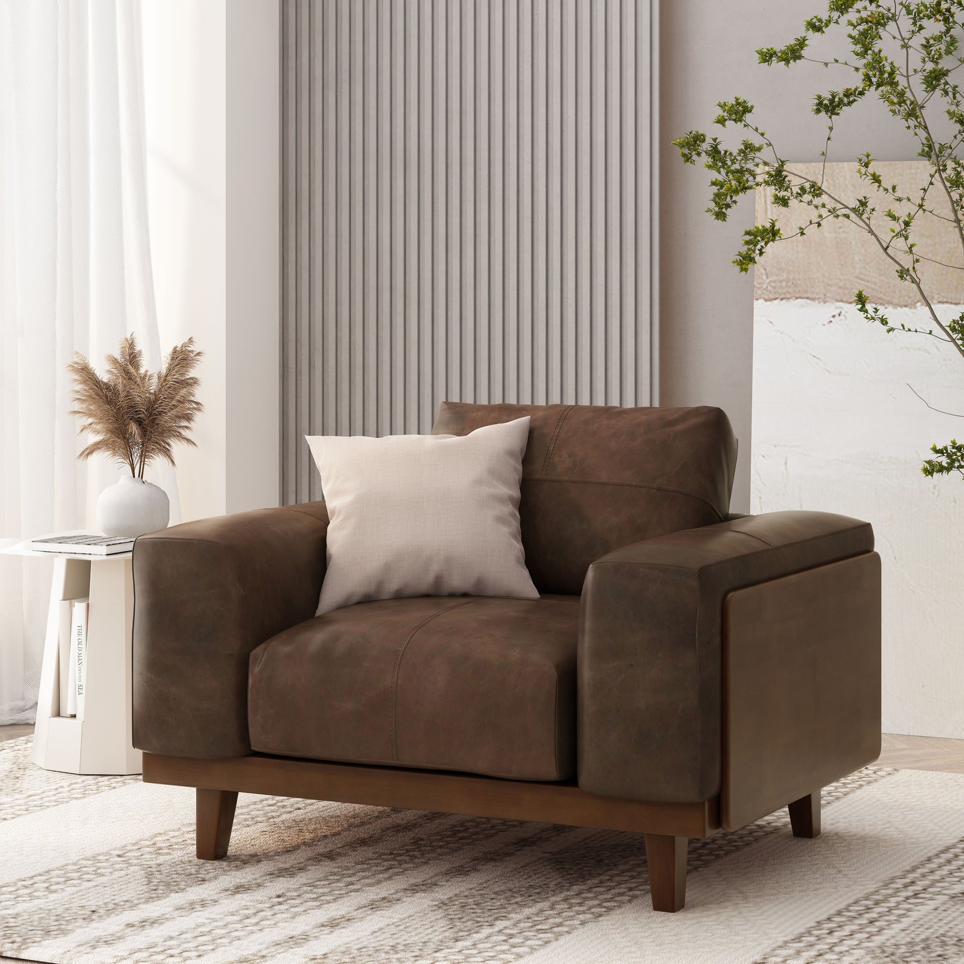 Club Chair Espresso Rubber Wood