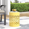 Metal End Table Large Yellow Iron