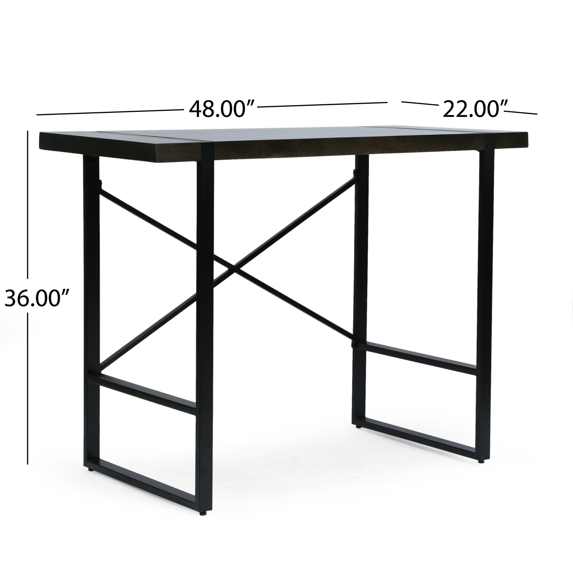 Counter Height Desk Wood Wood Metal