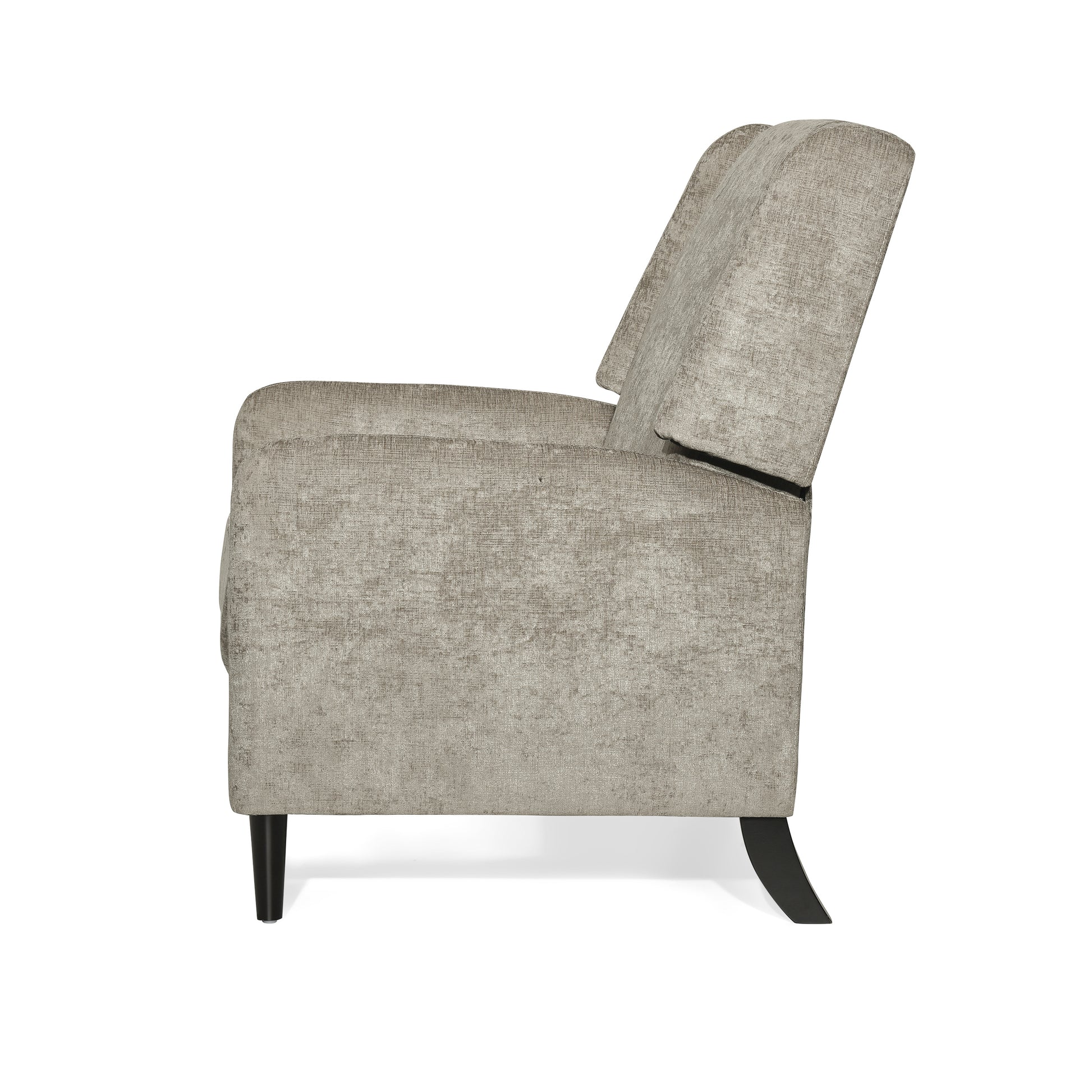 Oversized Textured Fabric Pushback Recliner Dark Beige And Dark Brown Beige Fabric