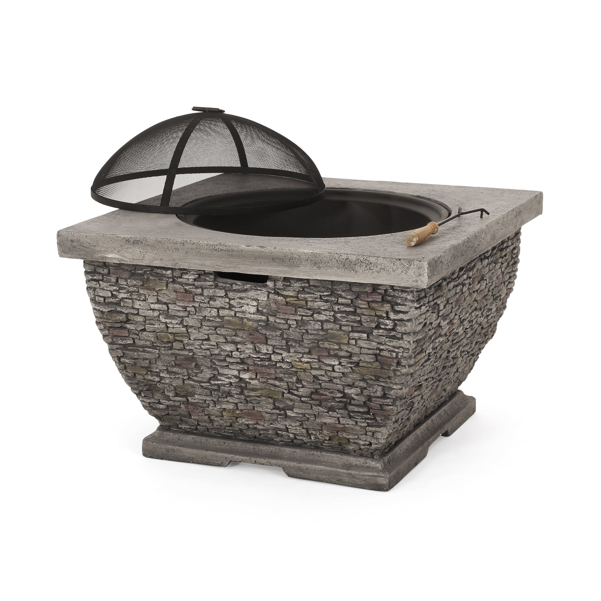 Mgo 32" Wood Burning Fire Pit Grey Magnesium Oxide