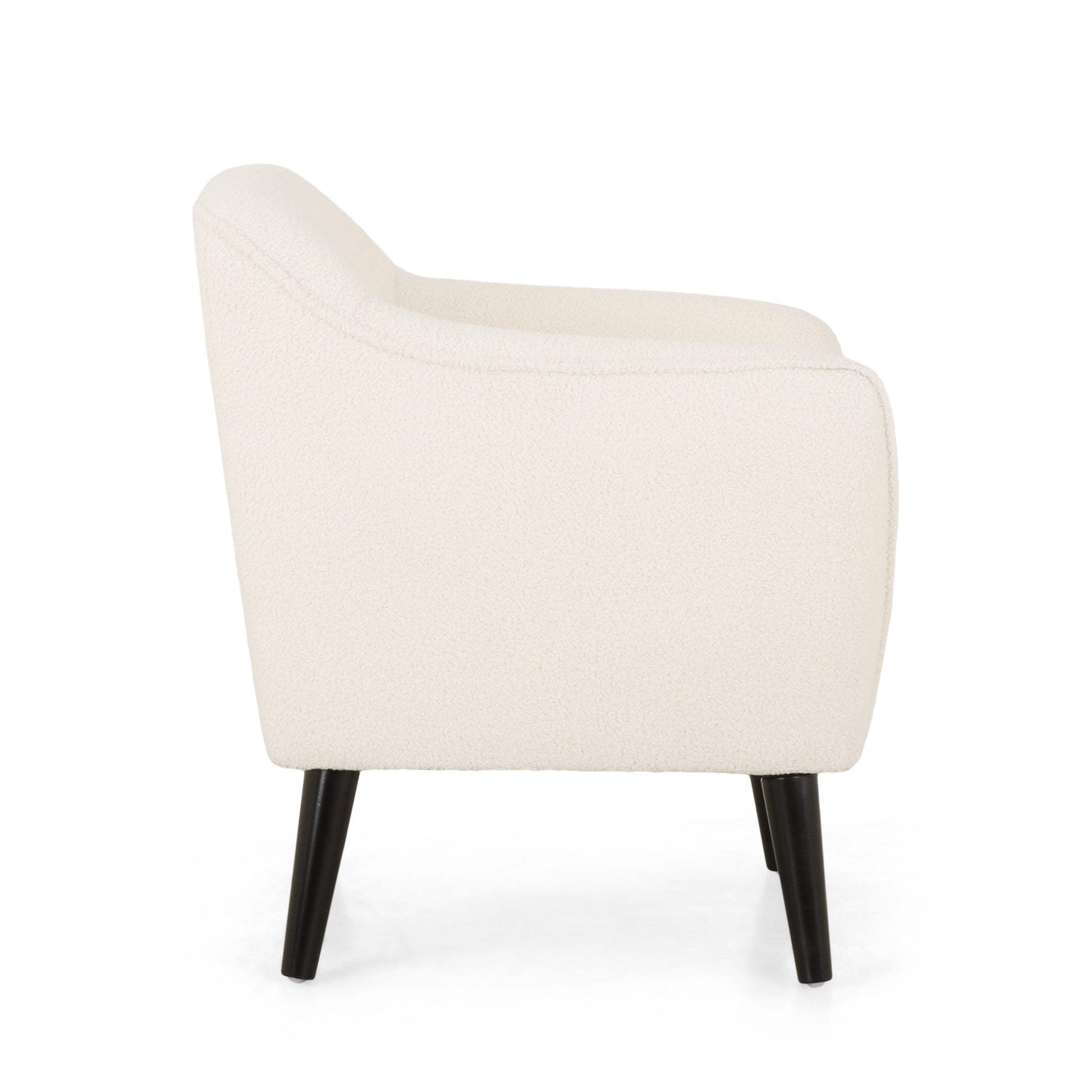 Upholstered Armchair Ivory Fabric