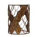 Pino Side Table Brown Glass Metal