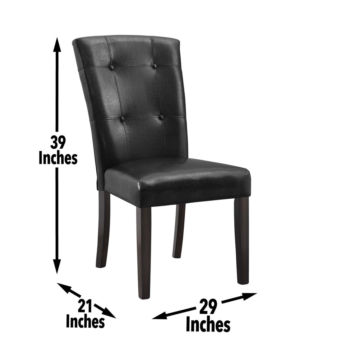 Francis Pu Side Chair Set Of 2 Black Black Wood