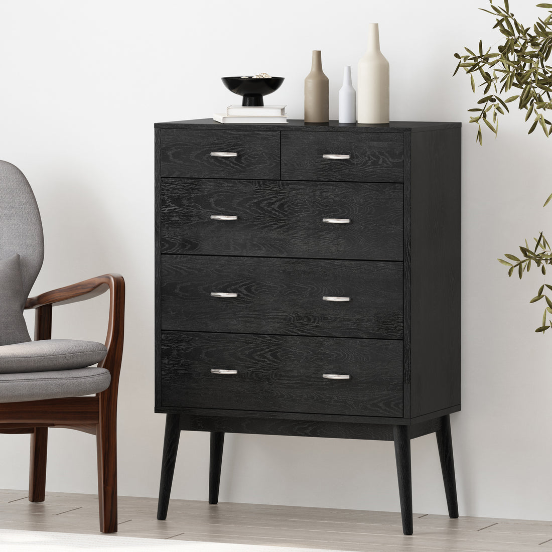 Disa 2 3 Drawer Chest Black Mdf