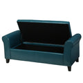 Hayes Armed Storage Bench Teal Pu