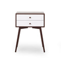 Side Table Brown White Mdf