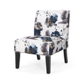 Accent Chair Blue Multi Fabric