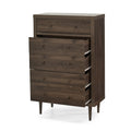 Nordic 5 Drawer Chest Walnut Mdf