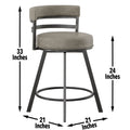 Gene Swivel Counter Stool Dark Gray Dark Gray Wood