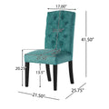 Harriet Kd Tufted Dining Chairs Mp2 Set Of 2 Green Fabric