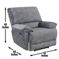 Simone Power Recliner Gray Gray Fabric